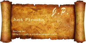 Just Piroska névjegykártya